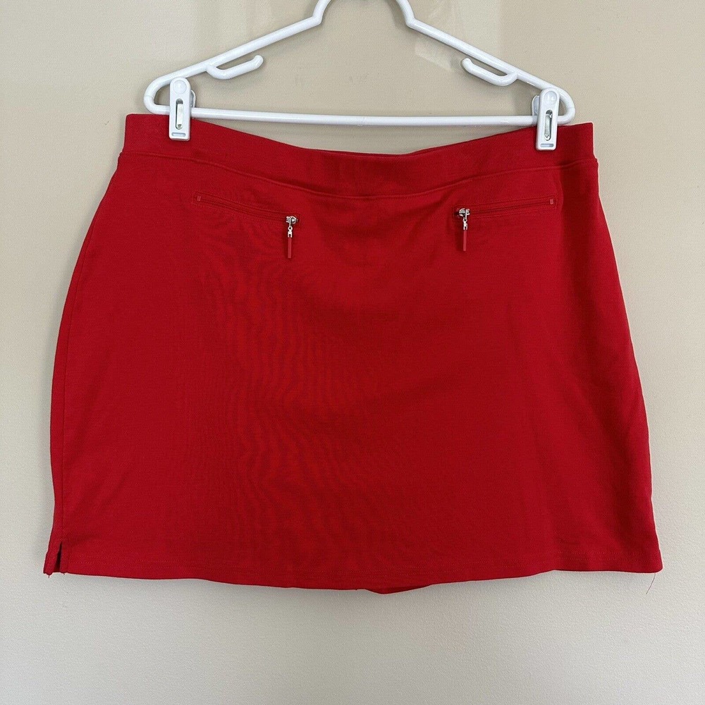 Stretchy Skort Cotton Red Size XXL